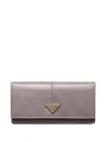 Prada large triangle-plaque wallet - Grey