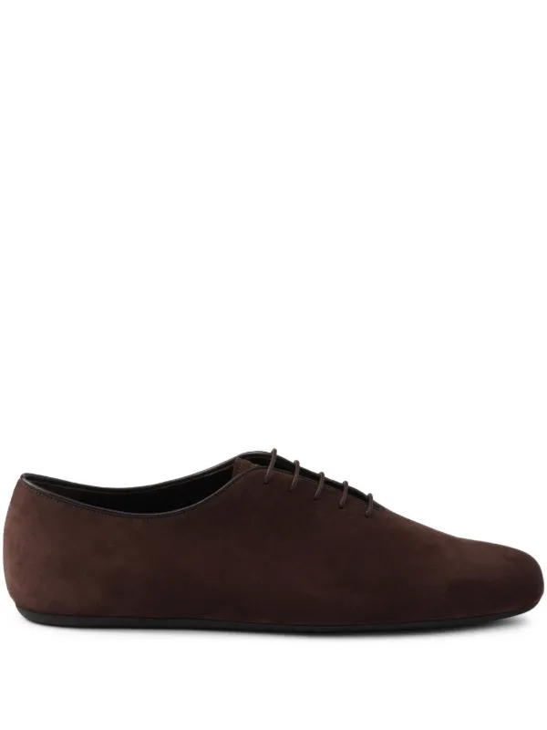 PRADA suède shoes dark brown 26 【超美品】箱付 Prada Suede Oxford Shoes | Brown | FARFETCH
