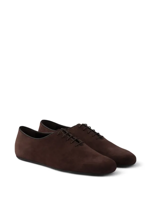 Prada Suede Oxford Shoes | Brown | FARFETCH