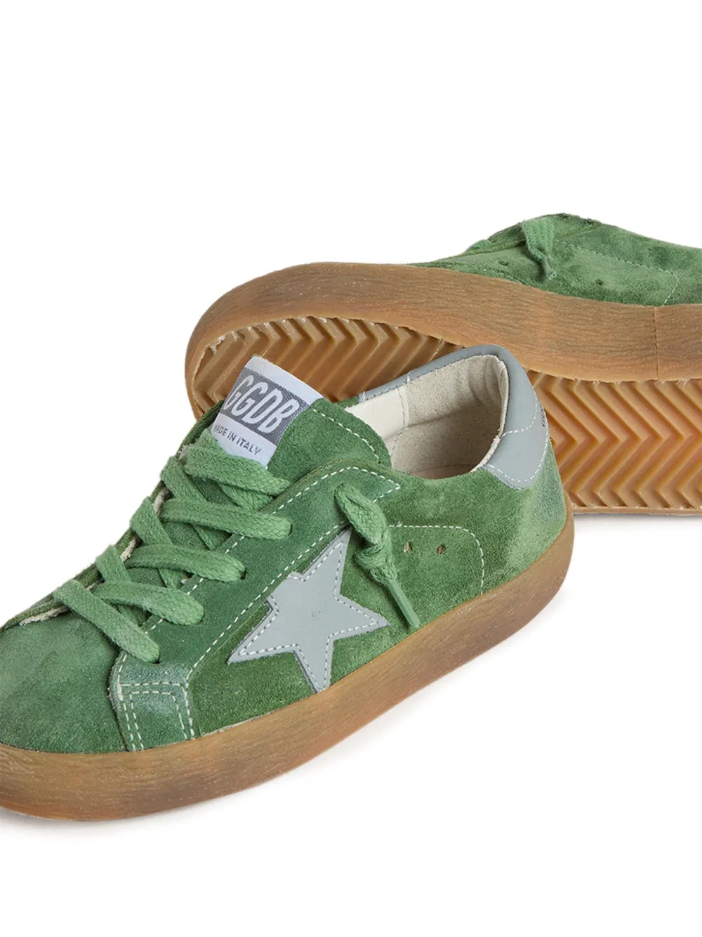 Golden Goose Kids Super Star suede sneakers Groen