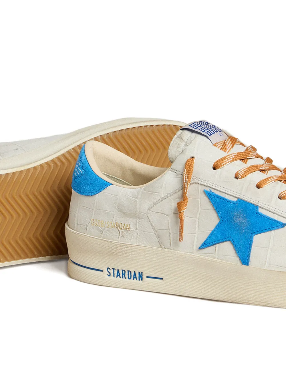 Golden Goose Stardan star-printed crocodile-effect sneakers Wit