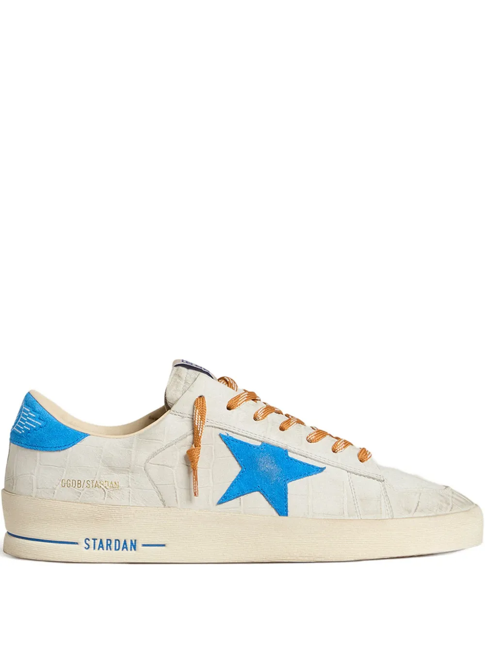 Golden Goose Stardan star-printed crocodile-effect sneakers Wit