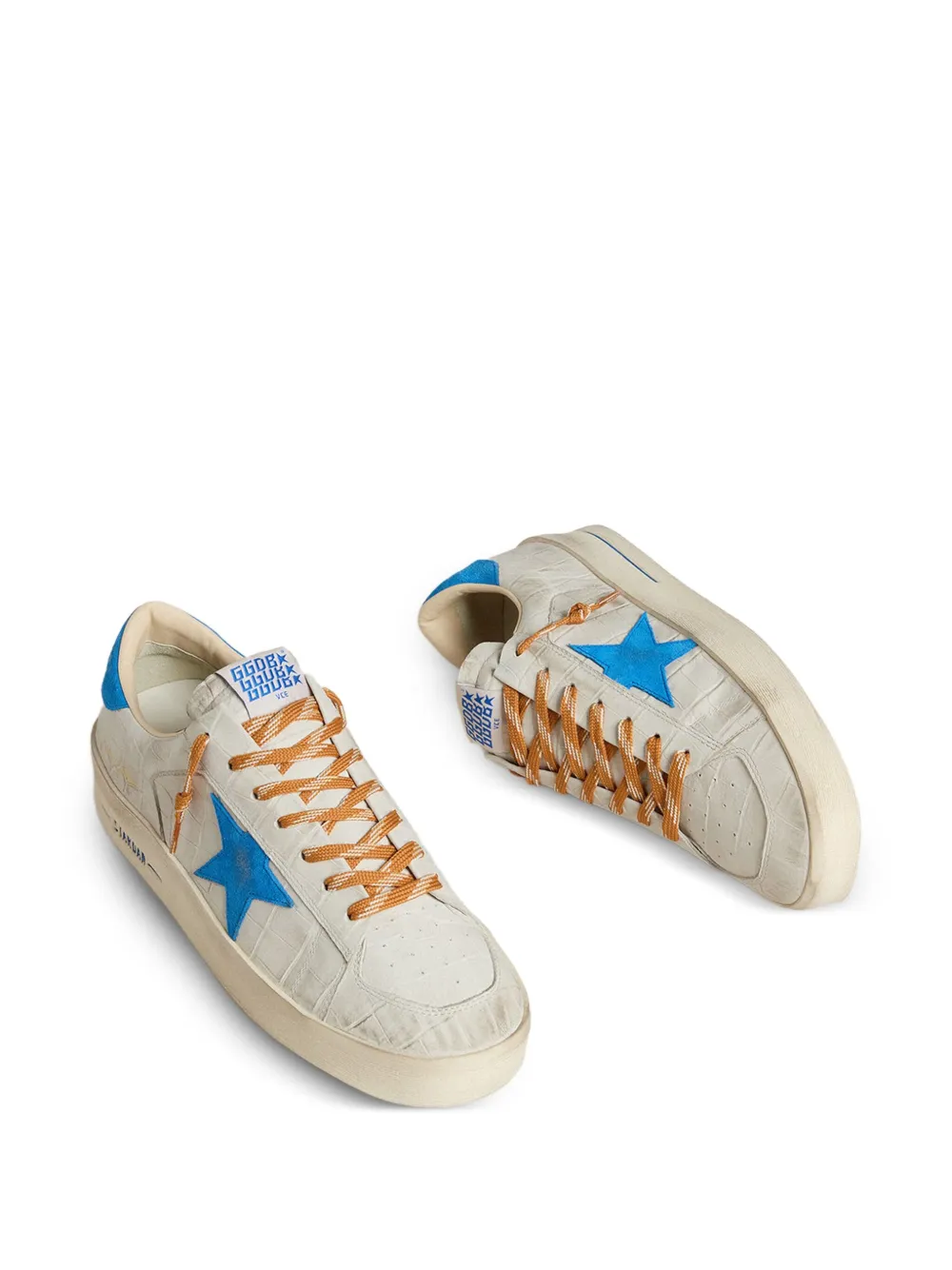 Golden Goose Stardan star-printed crocodile-effect sneakers Wit
