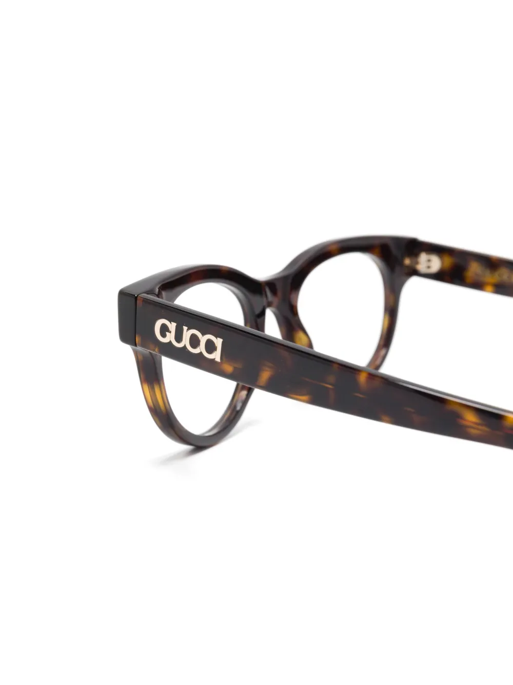 Gucci Eyewear Bril met logoprint Bruin