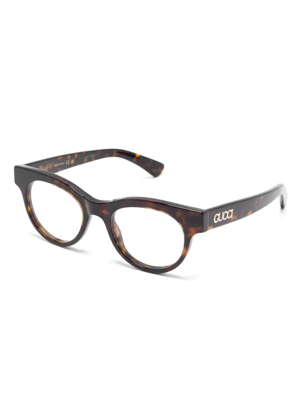 Gucci Eyewear Bril met logoprint Bruin