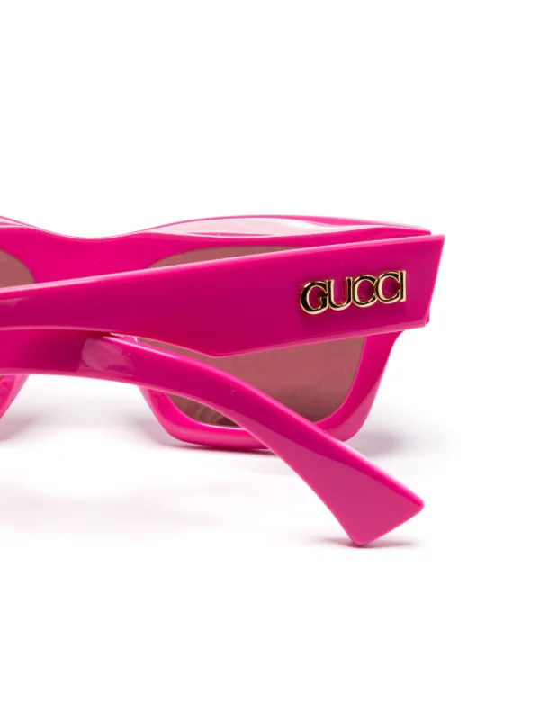 Gucci Eyewear スクエアフレーム サングラス | ピンク | FARFETCH JP
