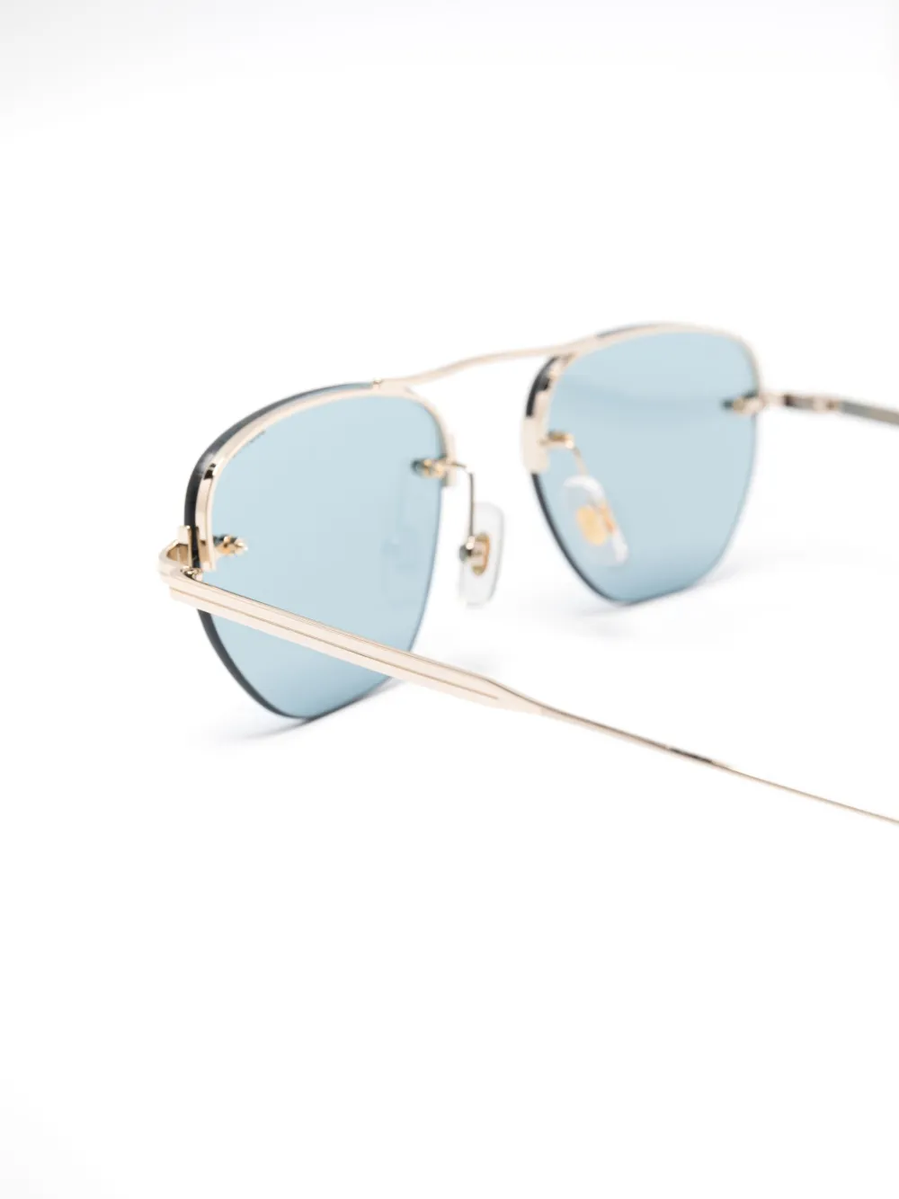  Montblanc Pilot-frame Sunglasses - Gold 