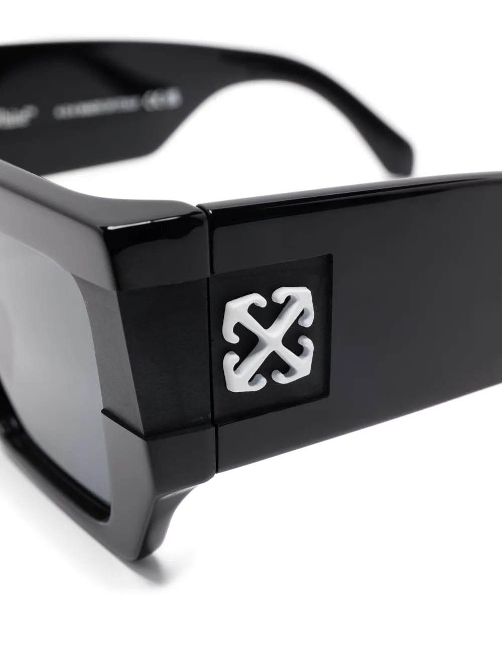 Off-White Eyewear Zonnebril met logoplakkaat Zwart