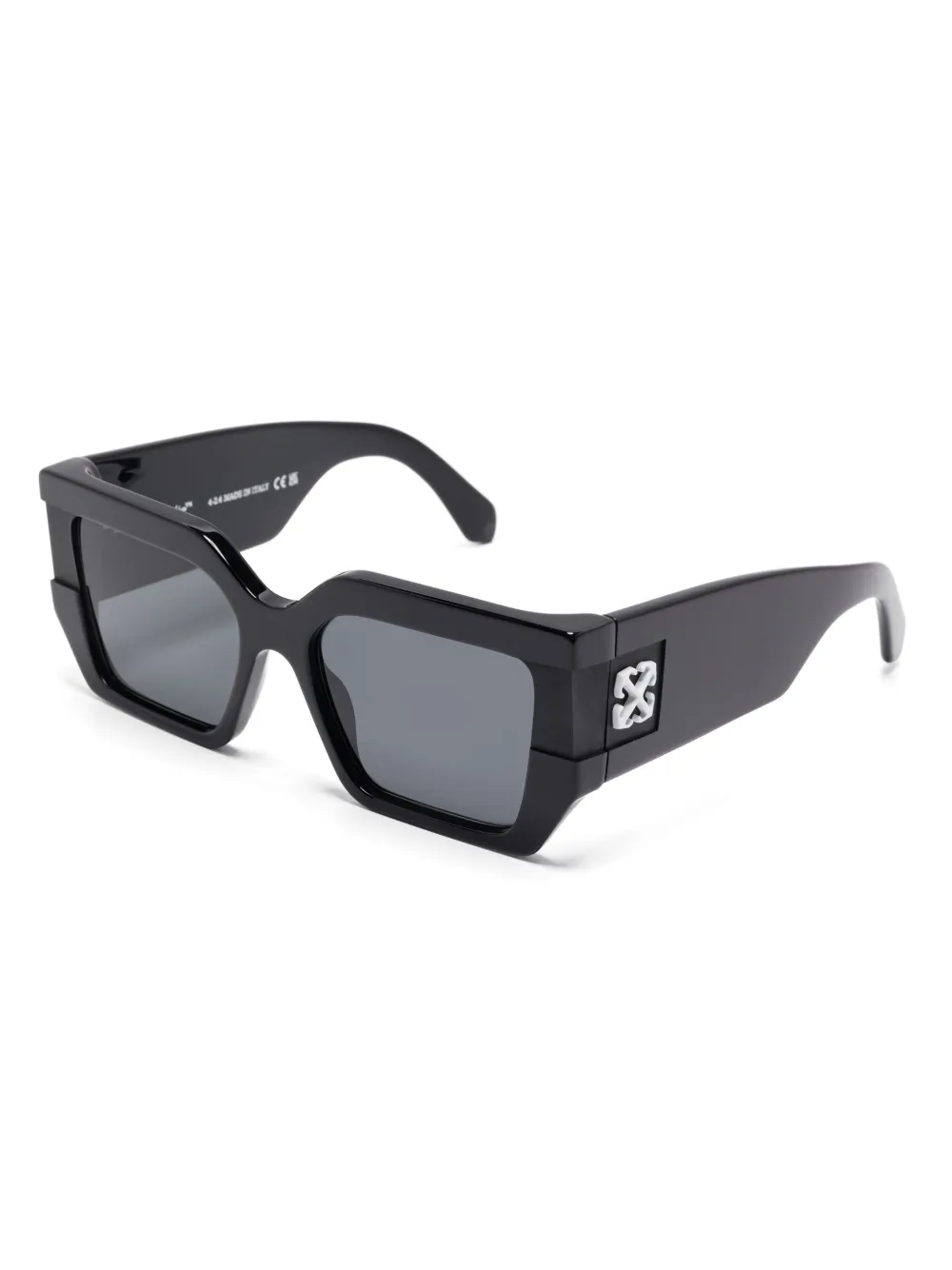 Off-White Eyewear logo-plaque sunglasses - Zwart