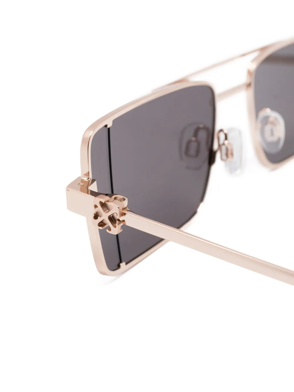 Off-White Eyewear Zonnebril met rechthoekig montuur Goud