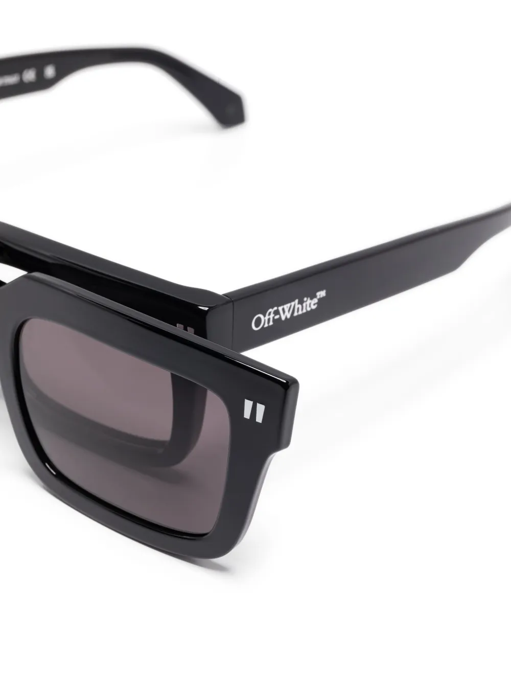 Off-White Eyewear Clip-on zonnebril met vierkant montuur Zwart