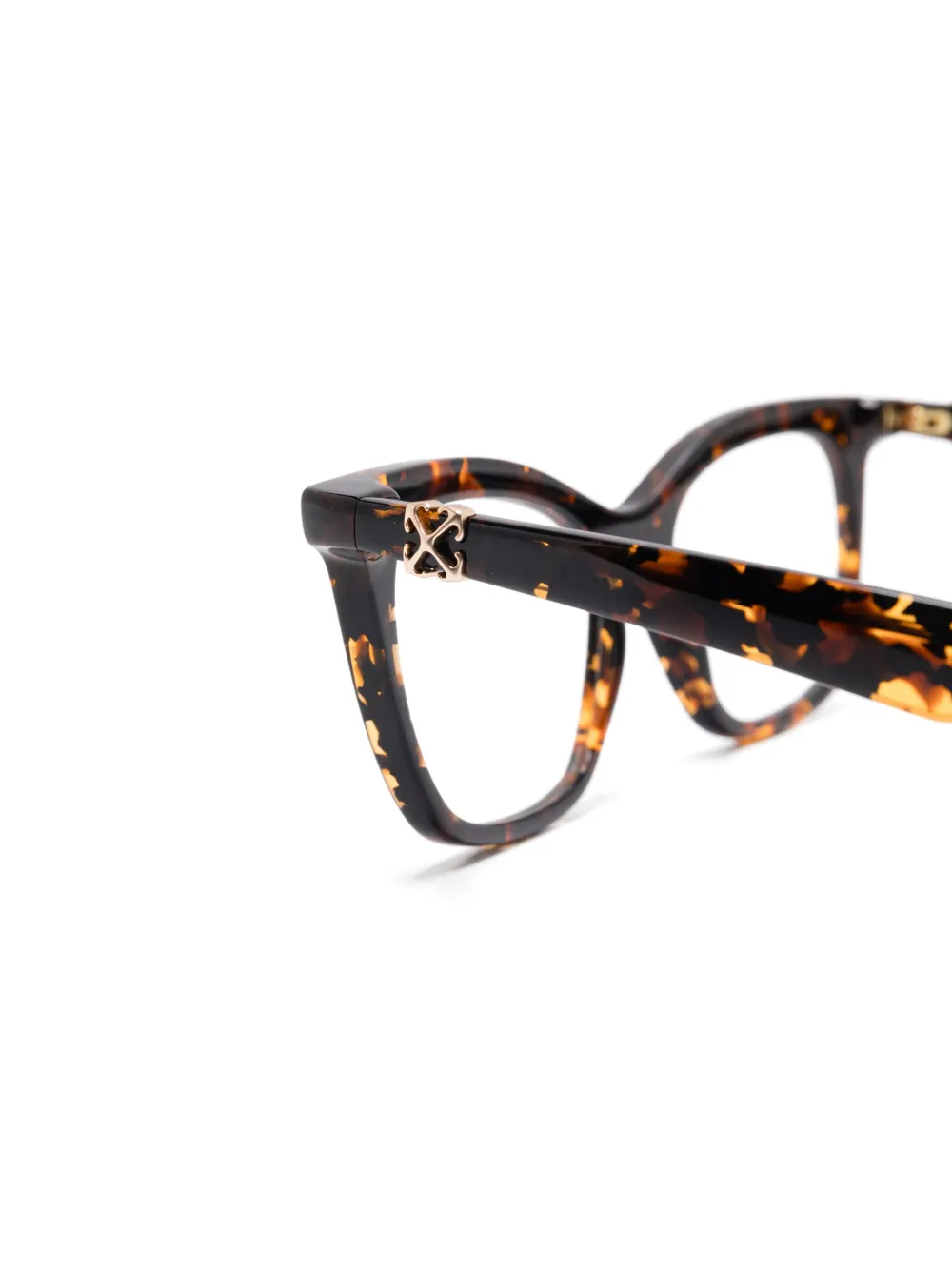 Off-White Eyewear Bril met logoplakkaat Bruin