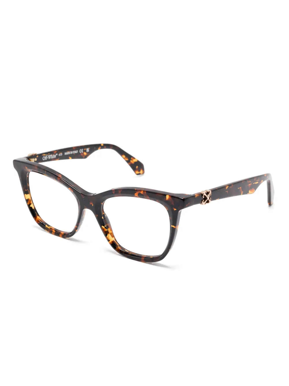 Off-White Eyewear Bril met logoplakkaat Bruin