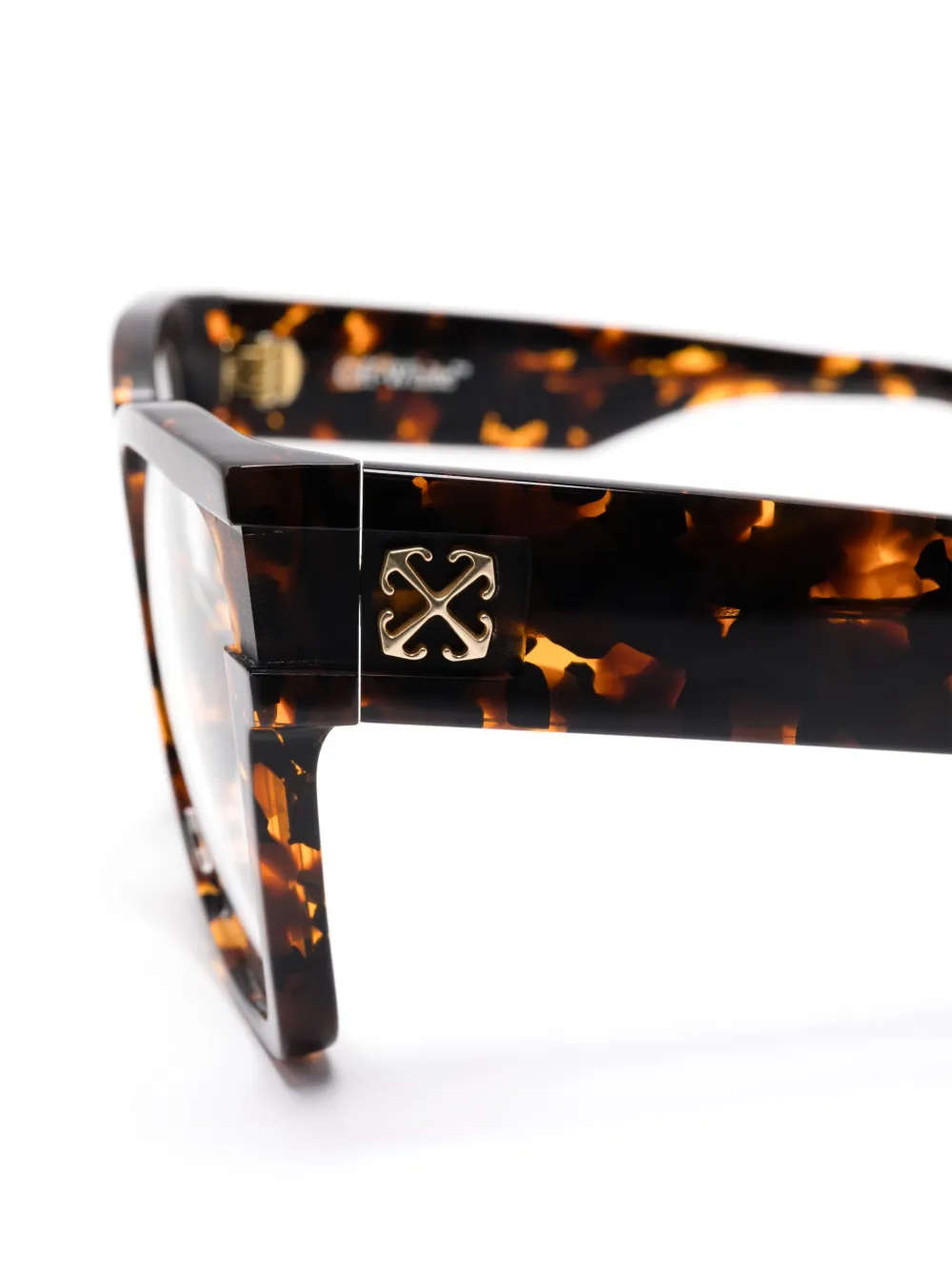 Off-White Eyewear Bril met logoplakkaat Bruin