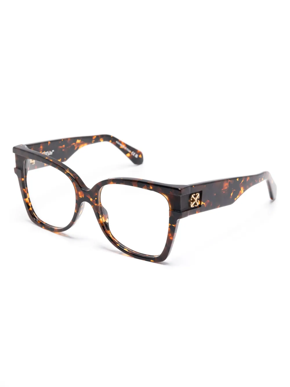 Off-White Eyewear Bril met logoplakkaat Bruin