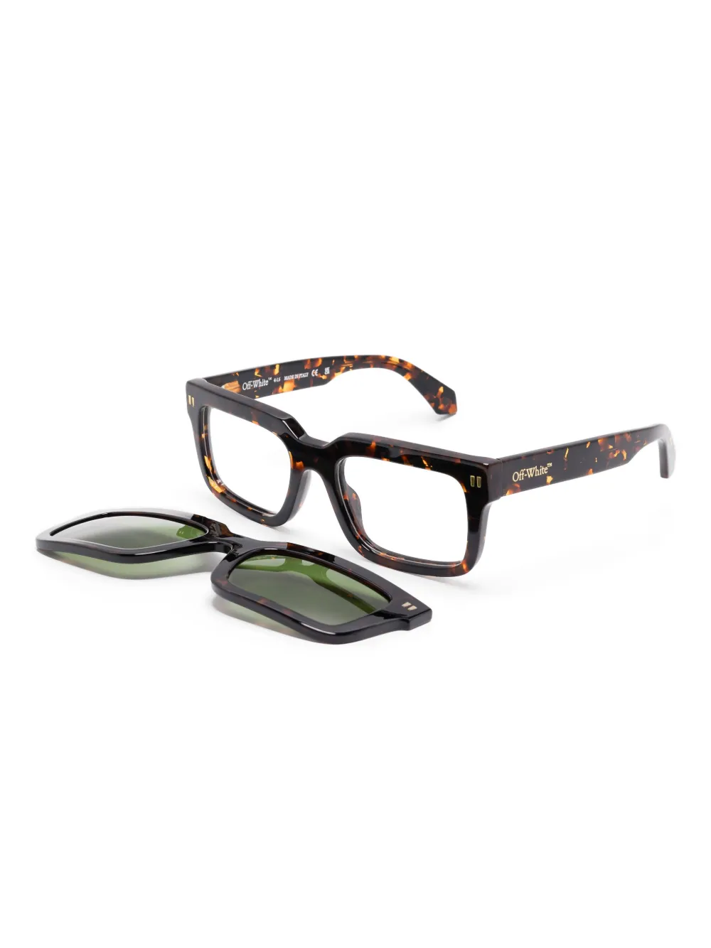 Off-White Eyewear Zonnebril met vierkant montuur - Bruin