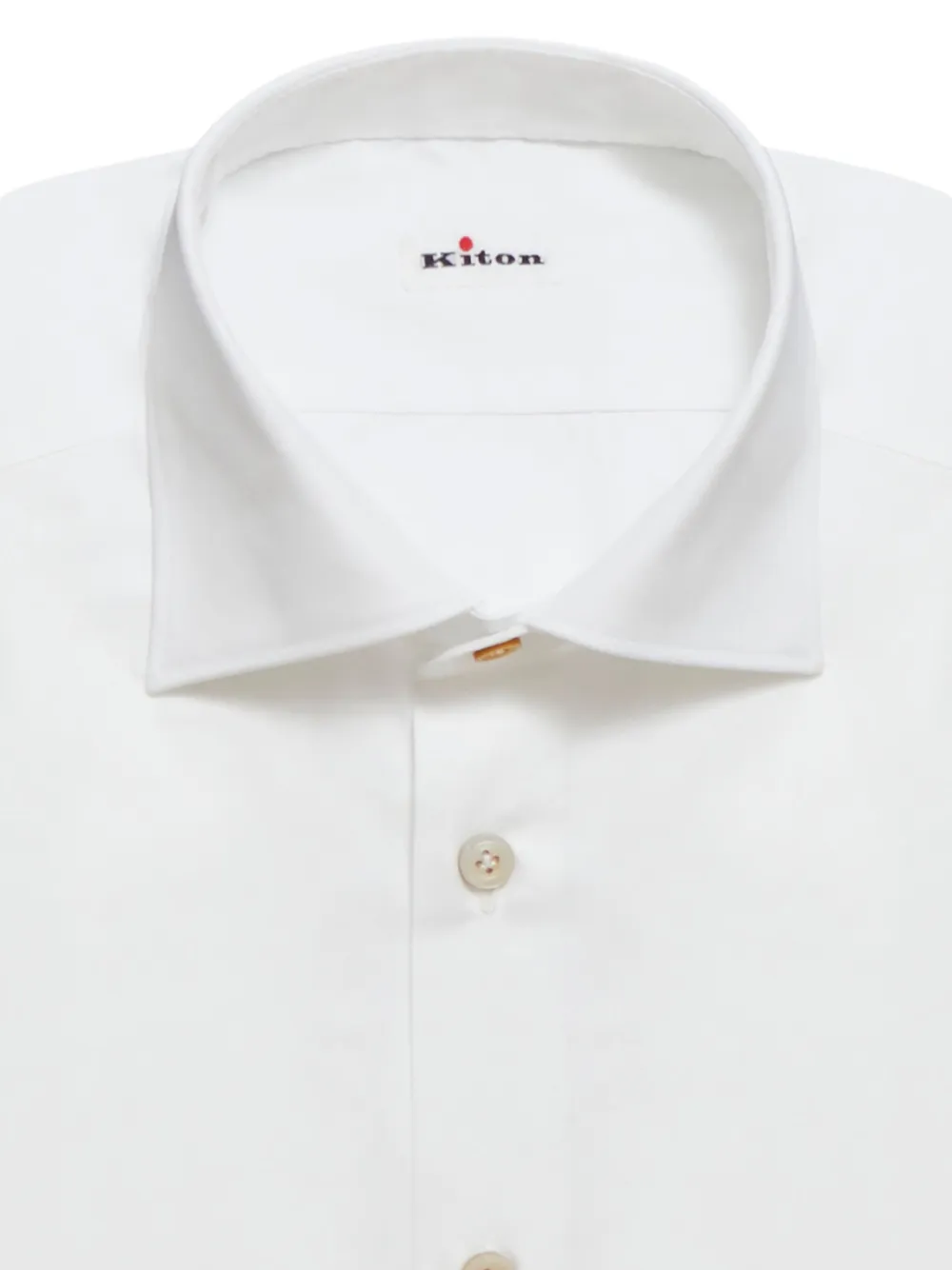 Kiton buttoned-cuffs cotton shirt - Wit