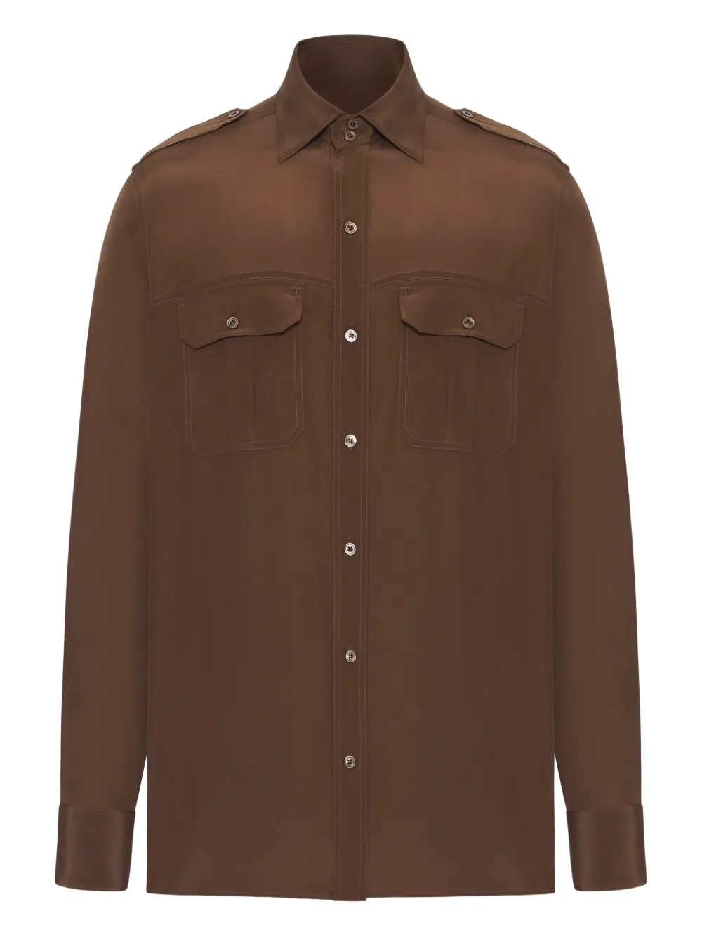 TOM FORD camisa de seda | marrón | Image 1
