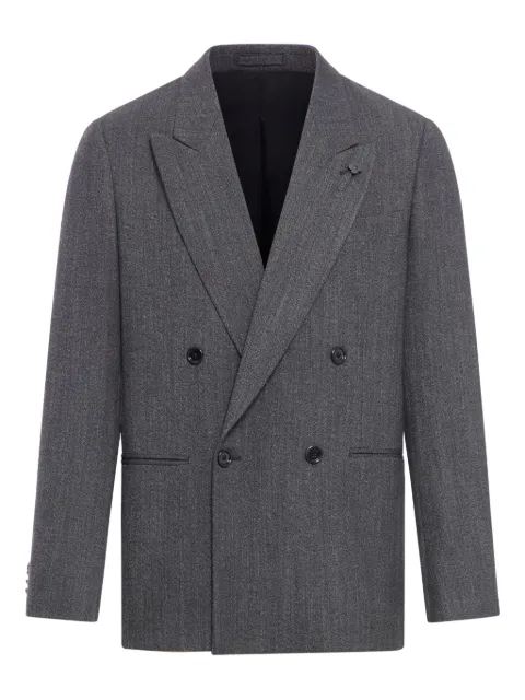 Lardini double-breasted peak-lapel suit