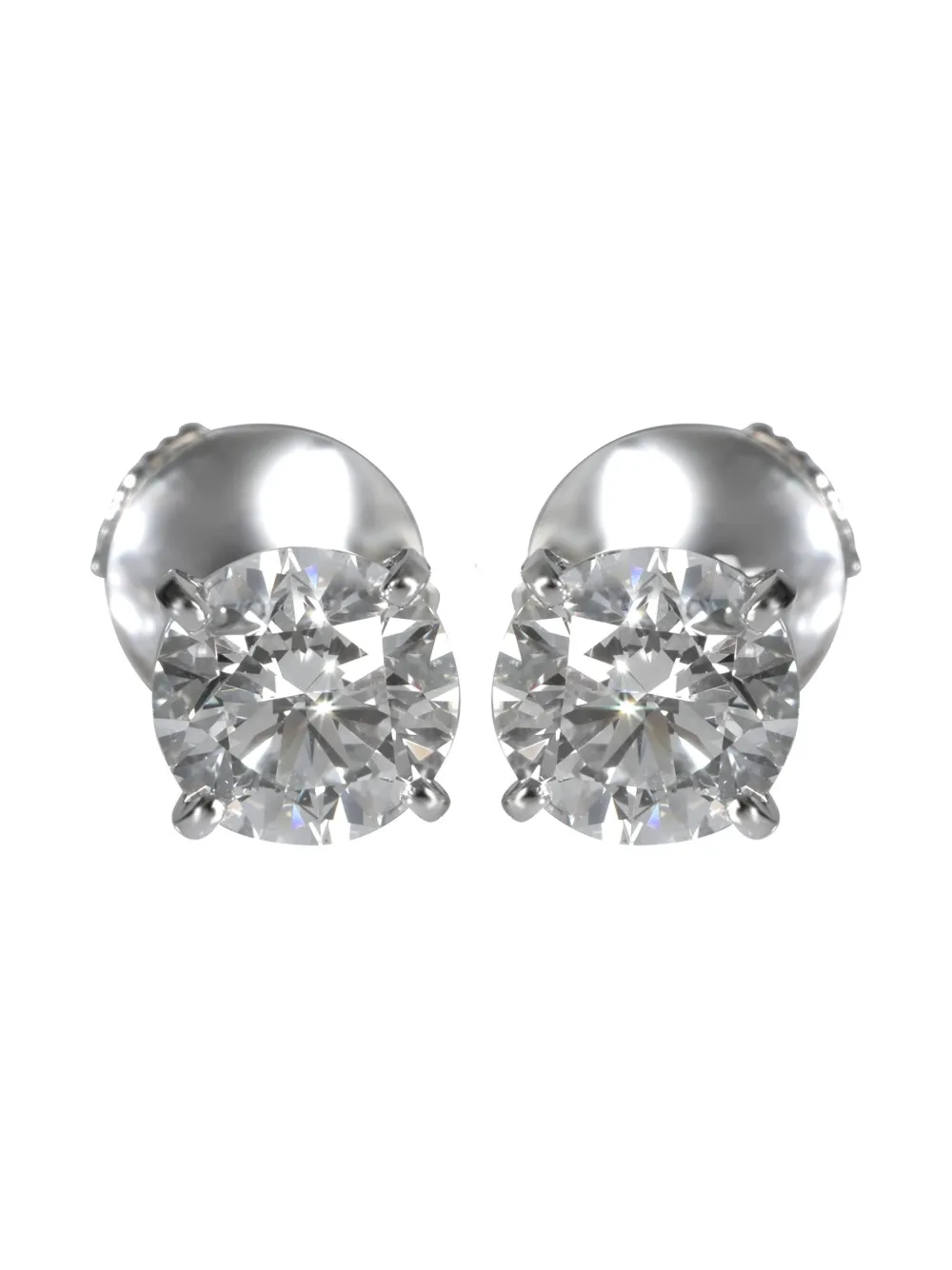 18K white gold diamond stud earrings