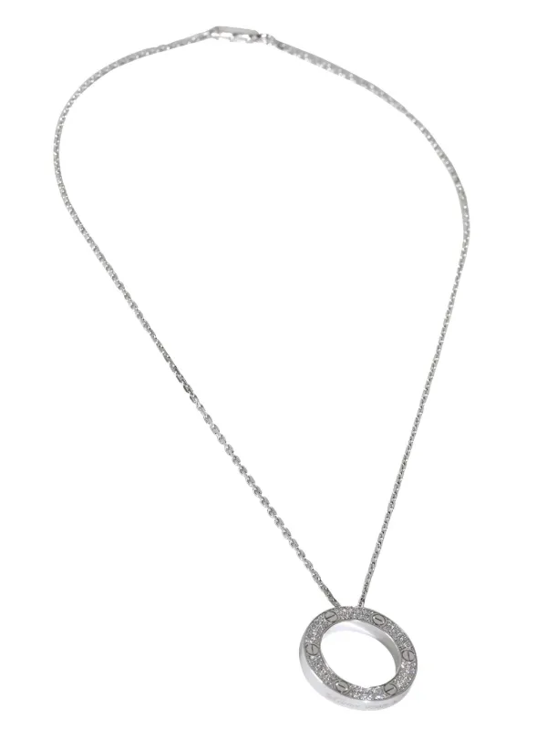 Cartier 18K White Gold Love Diamond Necklace | Silver | FARFETCH CA