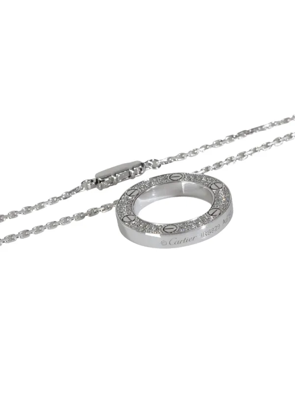 Cartier 18K White Gold Love Diamond Necklace | Silver | FARFETCH CA