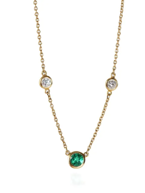 Tiffany & Co. Pre-Owned 18K yellow gold Color By The Yard emerald and diamond necklace