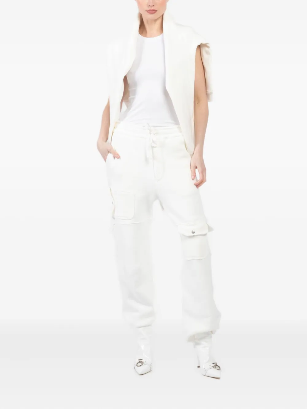 Aya Muse jersey cargo trousers - Wit