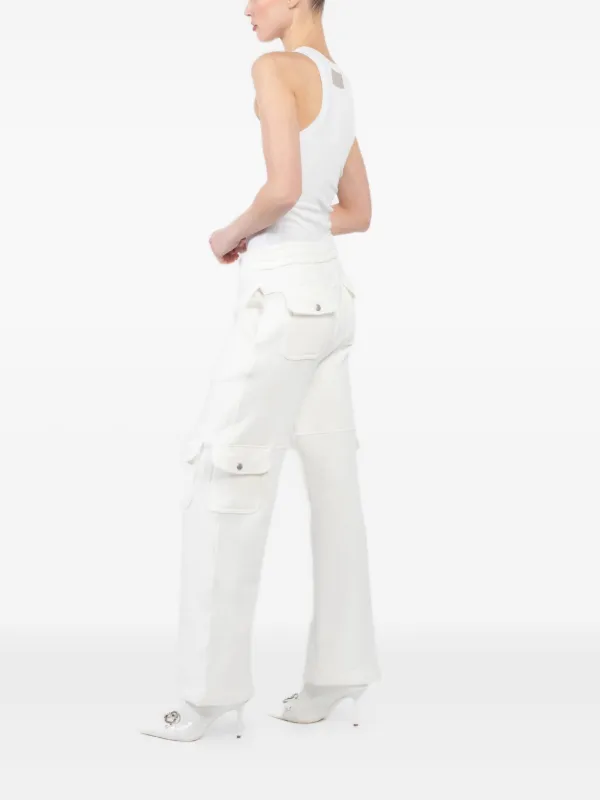 Aya Muse Jersey Cargo Trousers White FARFETCH MY