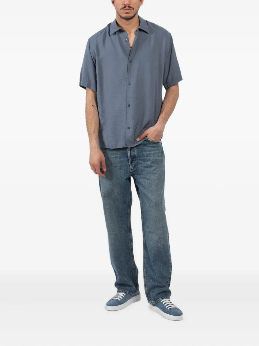 NN07 Overhemd met korte mouwen - Blauw