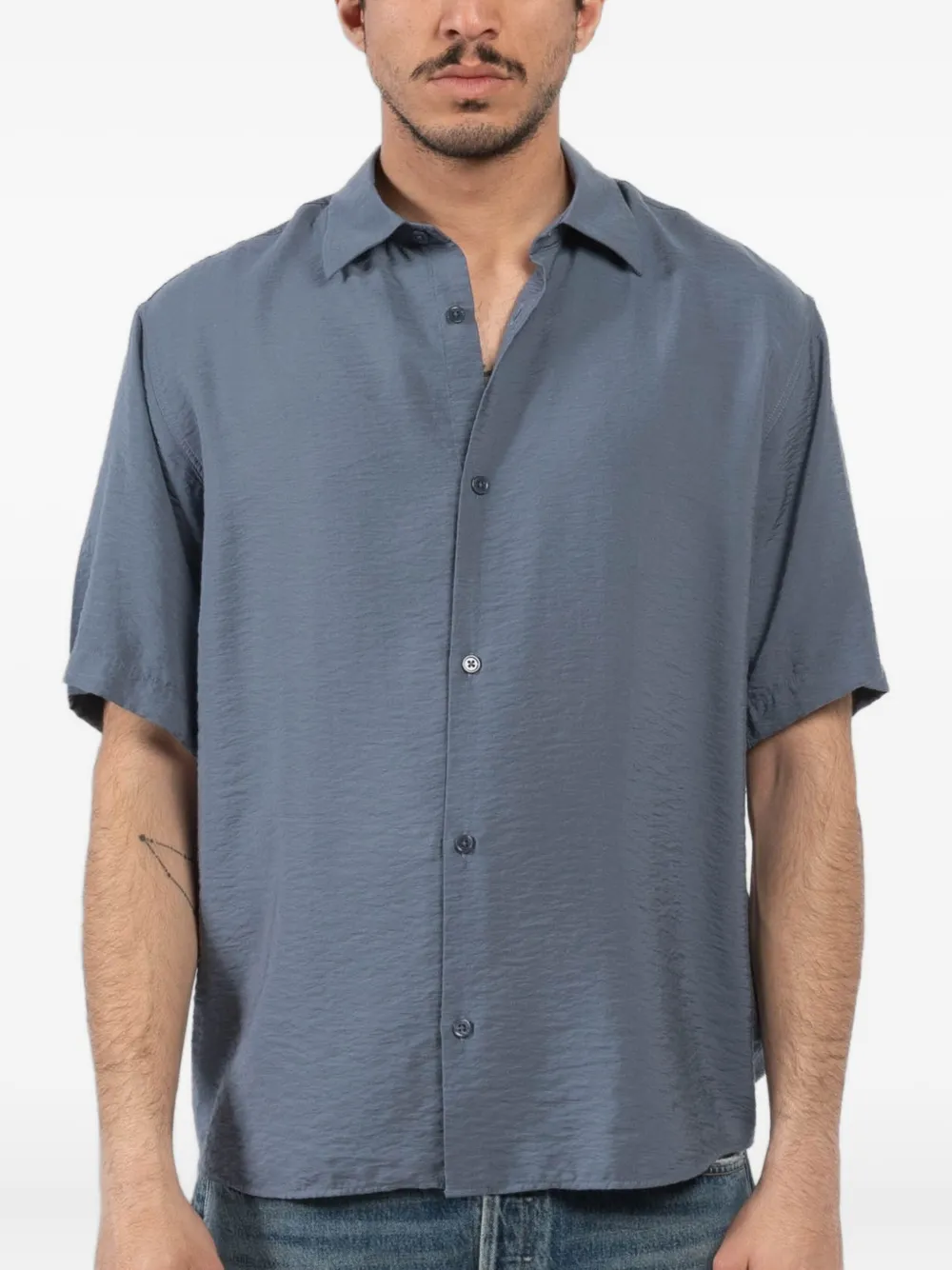 NN07 Overhemd met korte mouwen Blauw