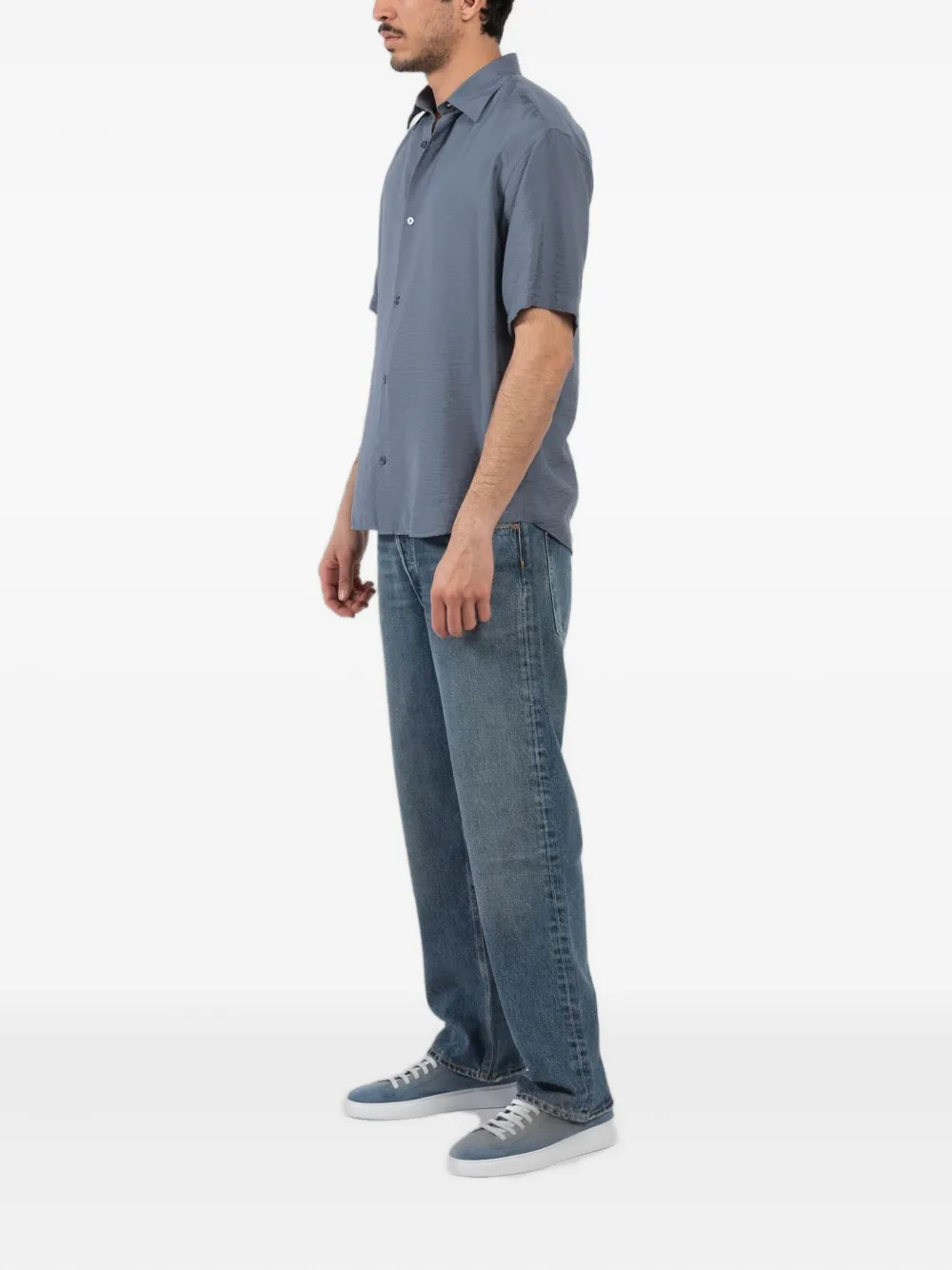 NN07 Overhemd met korte mouwen Blauw