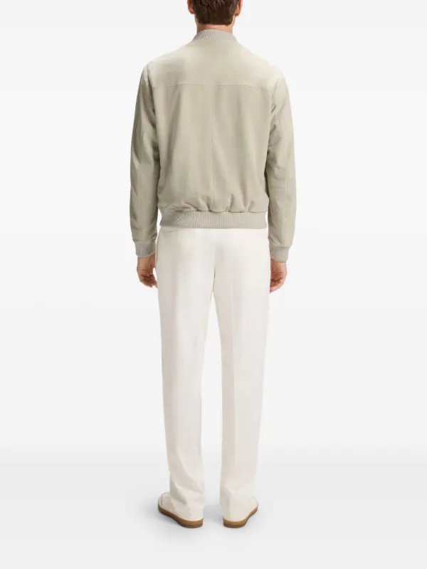 BOSS x David Beckham レザーボンバージャケット | ニュートラル