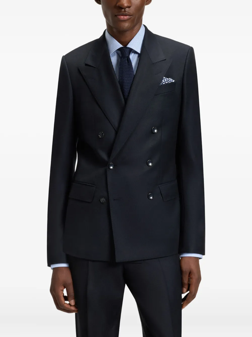Hugo Boss X David Beckham Double-breasted Suit In Blue