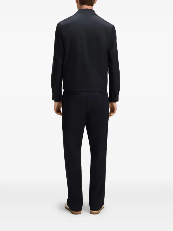 BOSS x David Beckham classic-collar Zip Jacket | Blue | FARFETCH