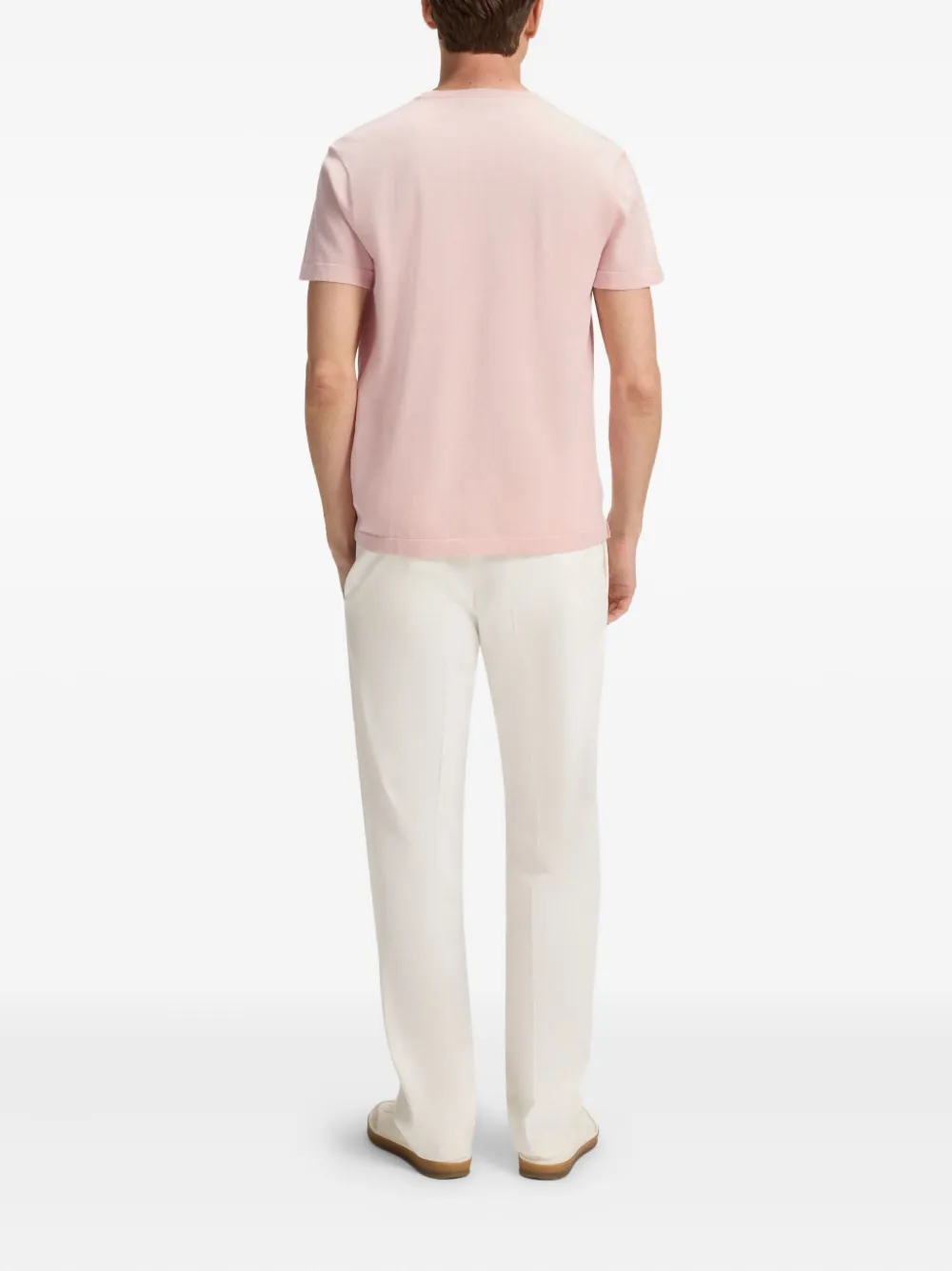 BOSS x David Beckham T-shirt met ronde hals Roze