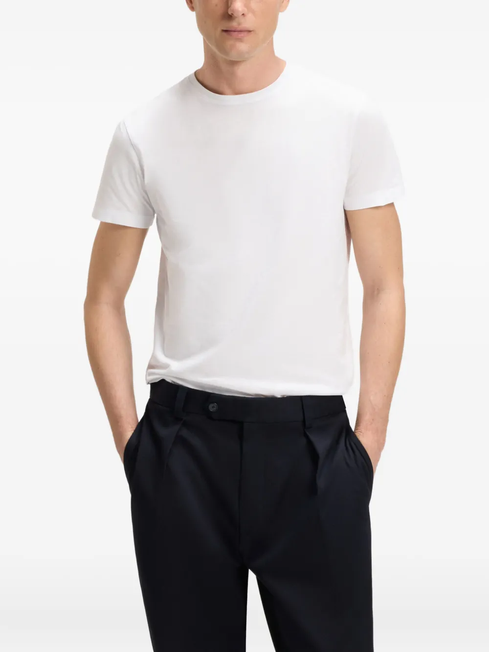BOSS x David Beckham T-shirt met ronde hals Wit