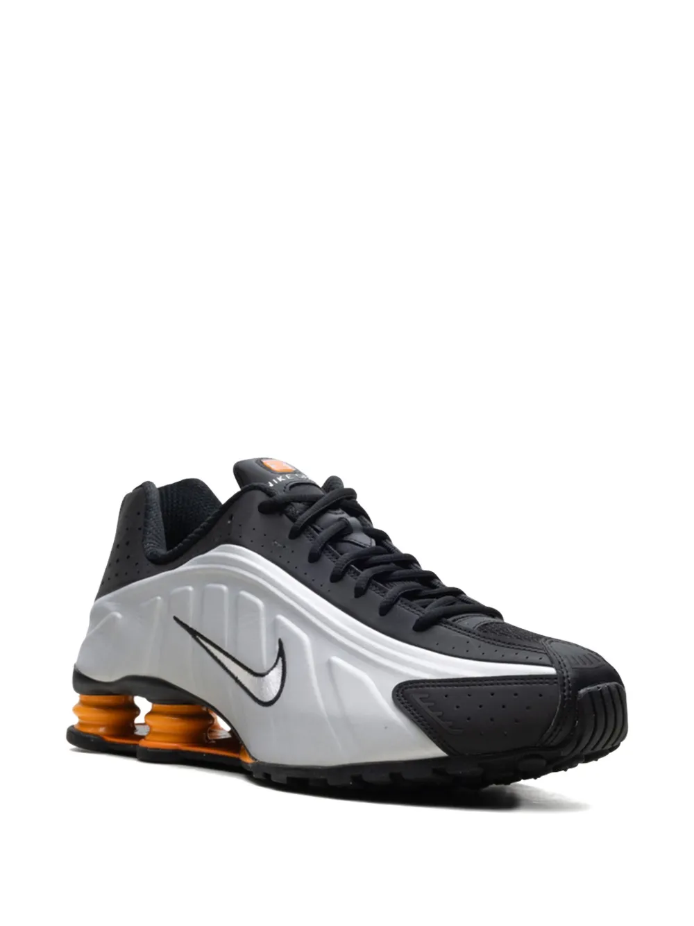 Nike Shox R4 "Black Vast Grey Bright Mandarin Metallic Silver" sneakers