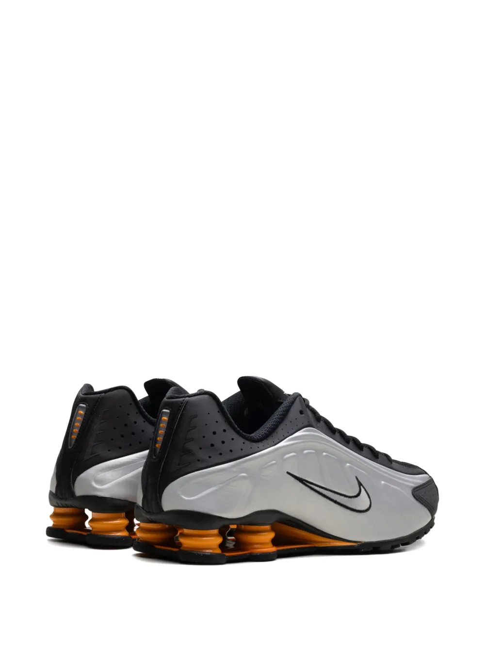 Nike Shox R4 "Black Vast Grey Bright Mandarin Metallic Silver" sneakers