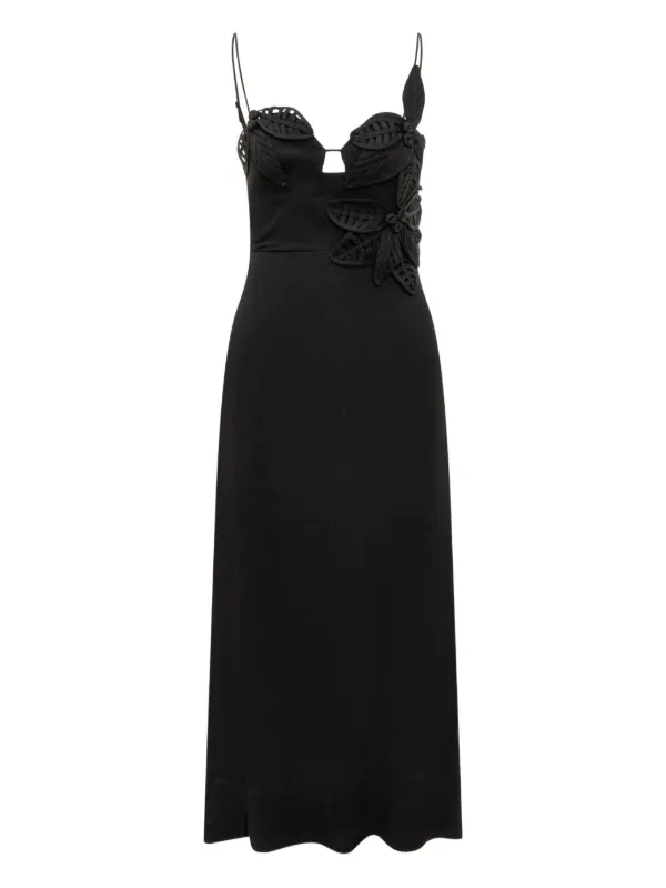 FARM Rio lace-embellished Slip Dress | Black | FARFETCH GE