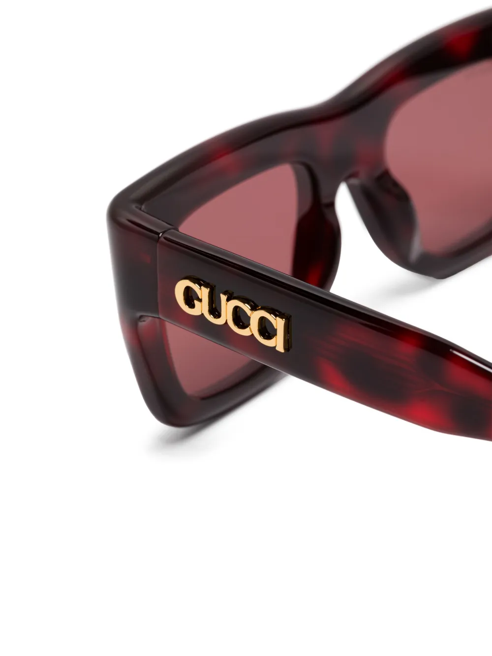 Gucci Zonnebril met vierkant montuur Rood