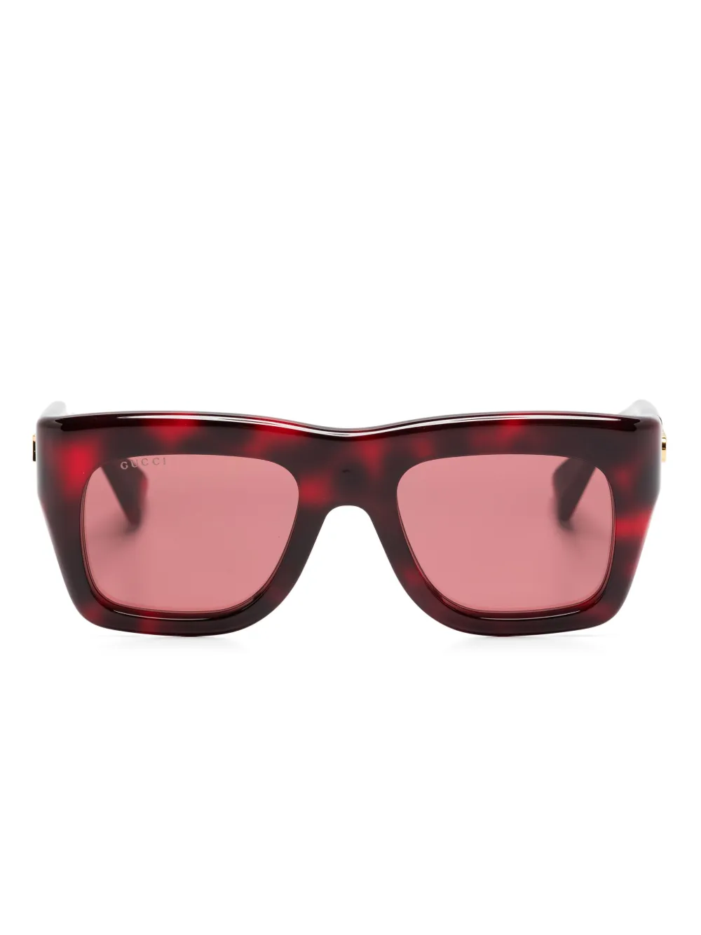 Gucci Zonnebril met vierkant montuur Rood