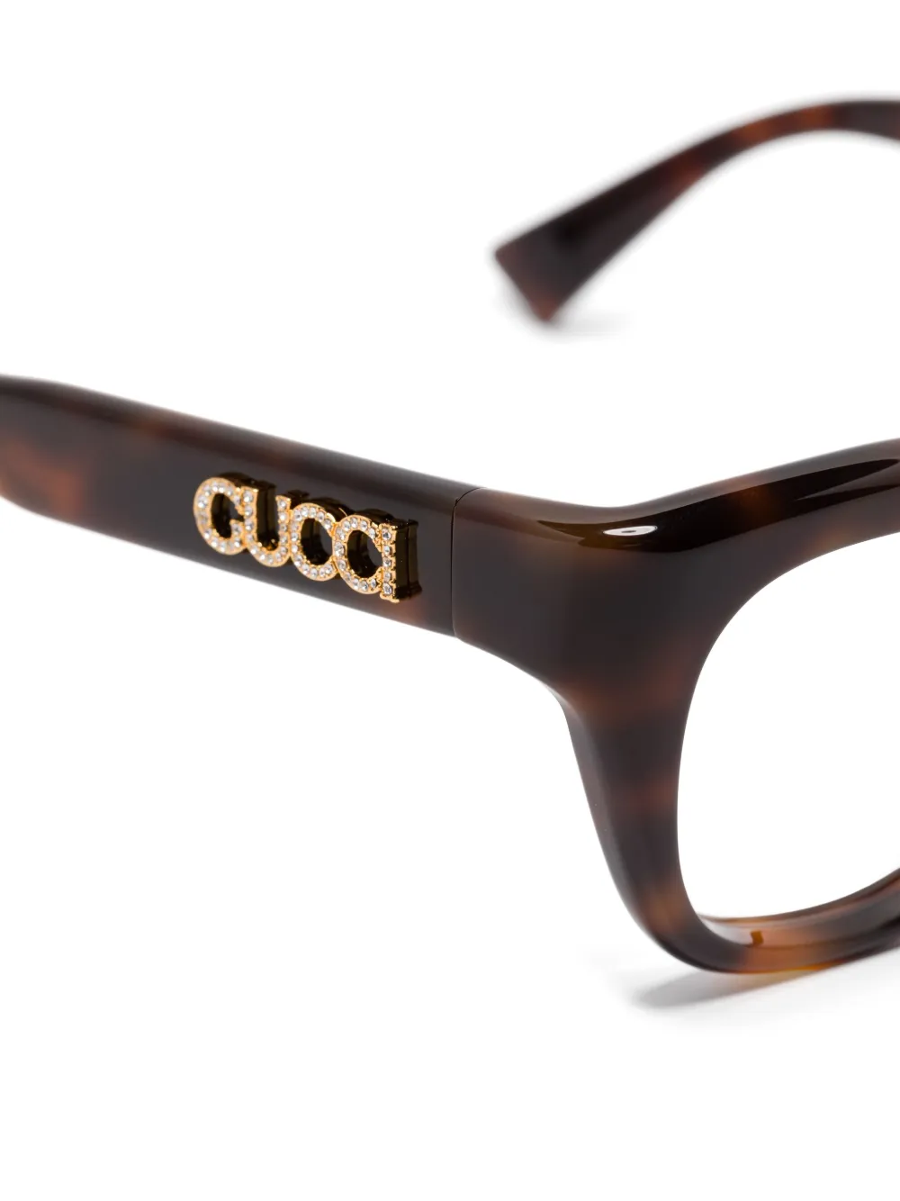 Gucci Eyewear Bril verfraaid met kristallen Bruin