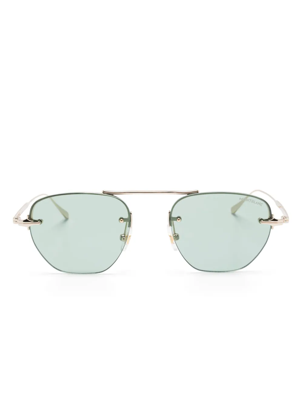 Montblanc lentes de sol con armazón geométrica | dorado | Image 1