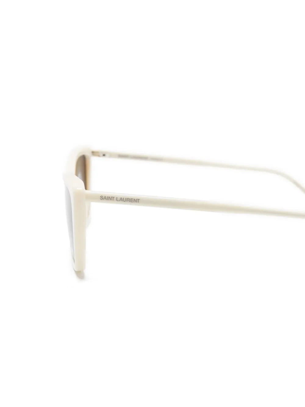 Saint Laurent Eyewear Zonnebril met rechthoekig montuur Beige