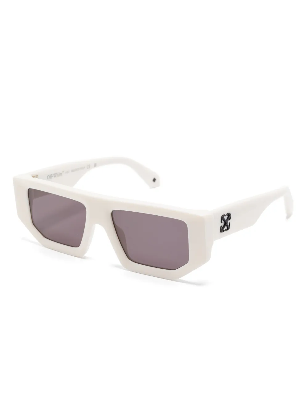 Off-White Eyewear logo-plaque sunglasses - Wit