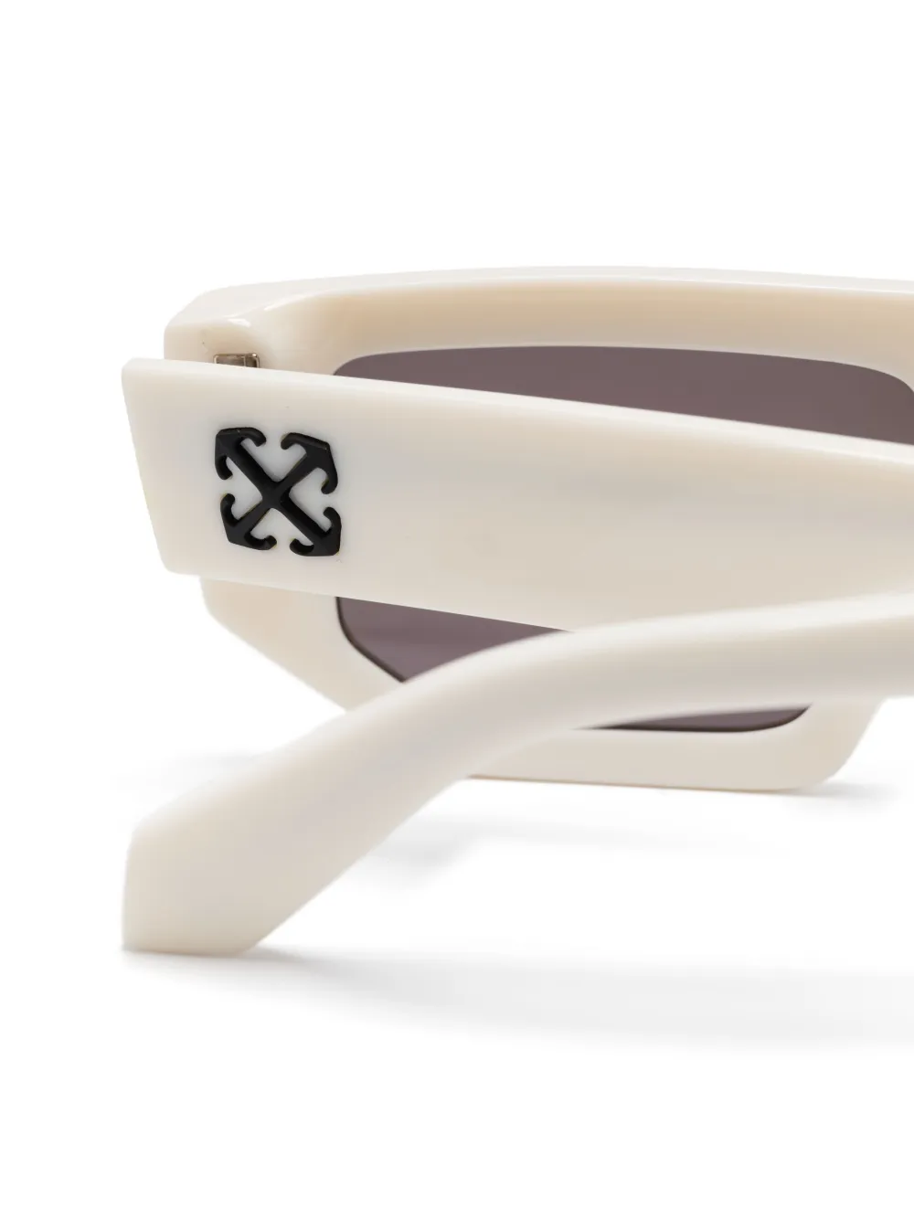 Off-White Eyewear Zonnebril met logoplakkaat Wit