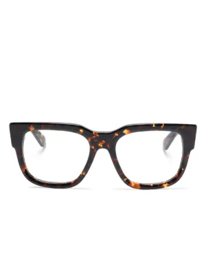 Off-White Eyewear スクエア眼鏡フレーム | ブラウン | FARFETCH JP