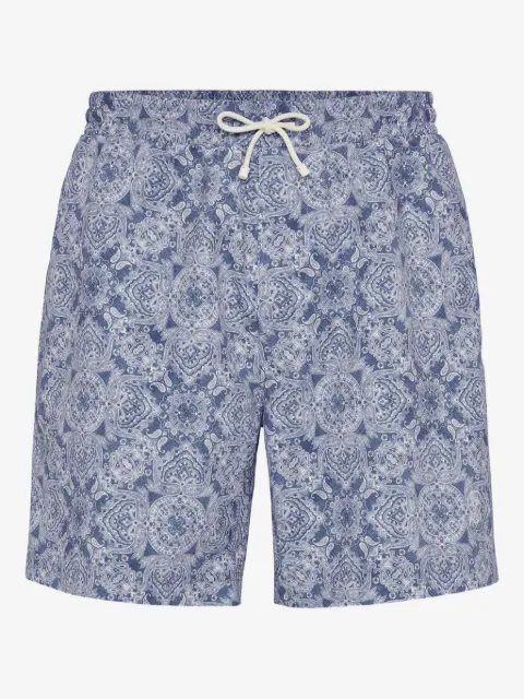 Brunello Cucinelli shorts de playa con motivo