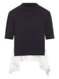 sacai layered asymmetric top - Black